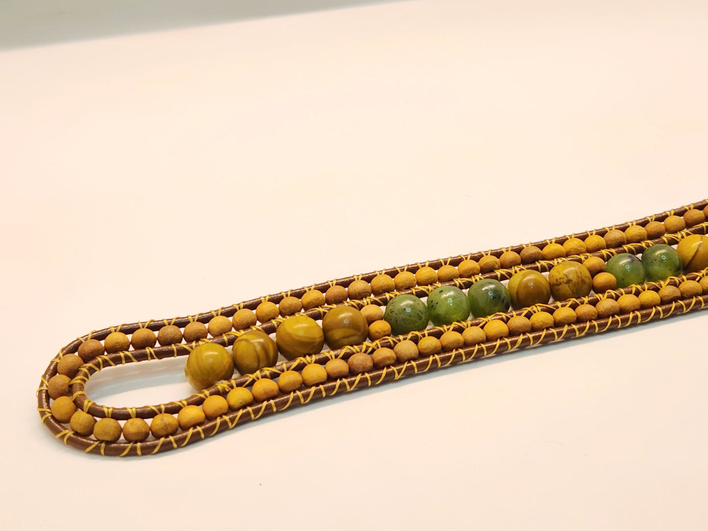 Canadian Jade & Jasper Sandalwood Cuff Bracelet
