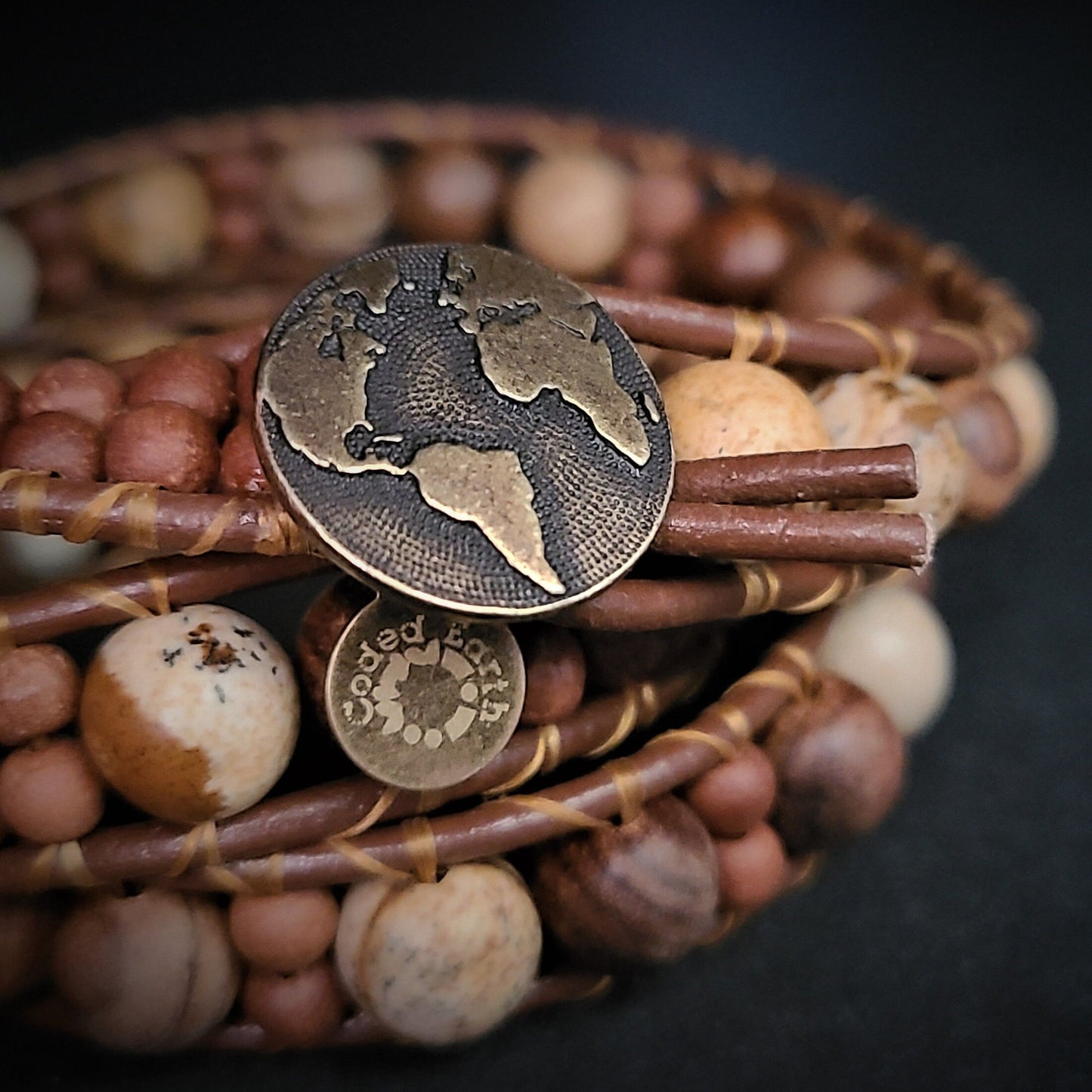 "I Am Always With You" | Jasper & Sandalwood Coded Message Leather Wrap Bracelet
